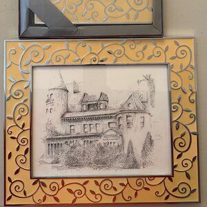 Two JCPenny Home Collection Silver Vine Wedding Picture frames (9x9 & 12x14)
